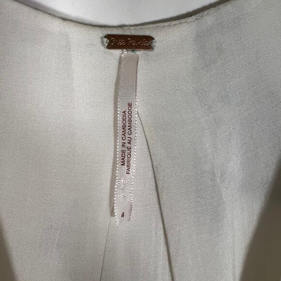 Free People Women's Floral Retro Midi Dress 4 V-Neck Boho with Pockets - Picture 7 of 9